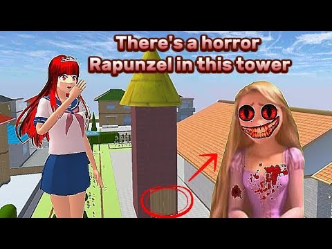 There's a horror Rapunzel Tower هناك برج رابونزيل المرعب في Sakura School Simulator