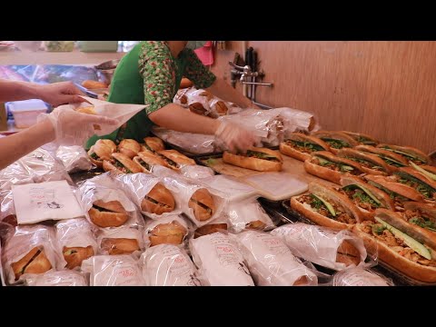 一天賣出上千顆越南法國麵包製作全記錄 台中超熱銷越南美食 French Bread Making Process Must-Eat Snacks in Taiwan フランスパンの製造工程