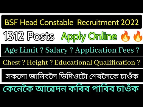 BSF Head Constable Recruitment 2022 || Radio Operator & Radio Machanic Vacancy BSF 2022 || BSF Job