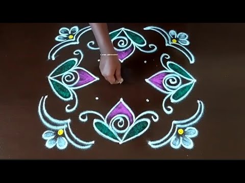 easy muggulu for beginners|| padi kolam designs|| simple rangoli designs 7 to 3 dots #rangoli