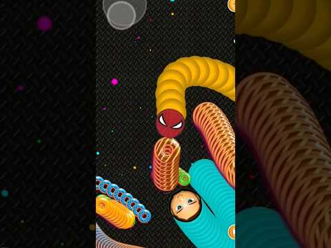 Worms zone io !! Cacing besar superhero Spider Man || slither snake