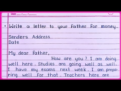 Write a letter to father requesting him to send some money to pay hostel rent || Letter to father ||