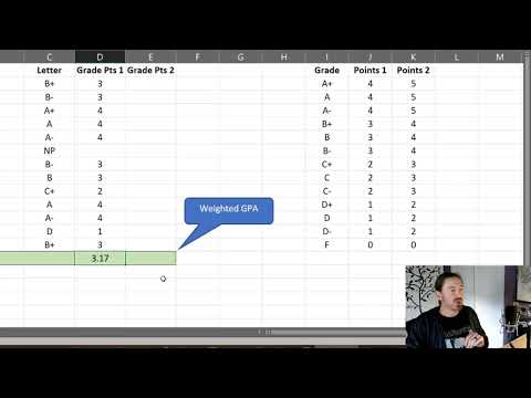 Calculate Weighted High School GPA with Excel ISERROR and XLOOKUP Functions