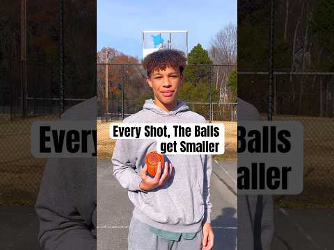 Every Shot, The Balls Get Smaller #shorts #basketball #viralvideo