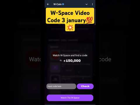 W Coin  Code Today 3 January | W Coin Code Today |wcoin video Code | w coin code #wcoinairdrop