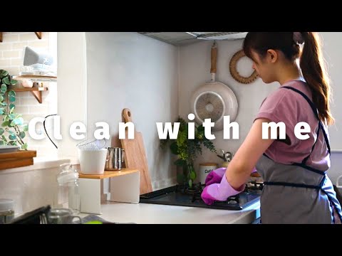 SUB[Clean With Me]How Japanese Housewives Clean Their Kitchens / Gluten-Free Cake and Dinner vlog