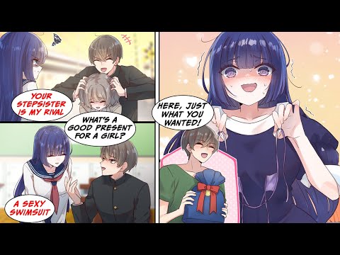 [Manga Dub] My childhood friend is jealous of my step sister... One day I ask her for advice and...