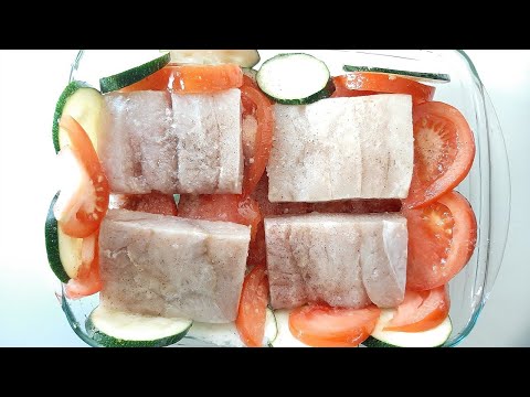 Filet de lieu noir aux courgettes 🥒au four: une pépite🍅❤ #Short