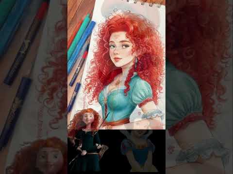 #Disney princesses sketchbook drawings version #shortsviral #shortvideos #ytshorts #trending