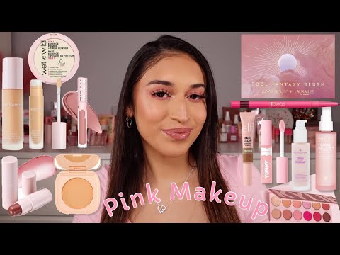 PINK MAKEUP TUTORIAL! USING ALL PINK MAKEUP PRODUCTS!