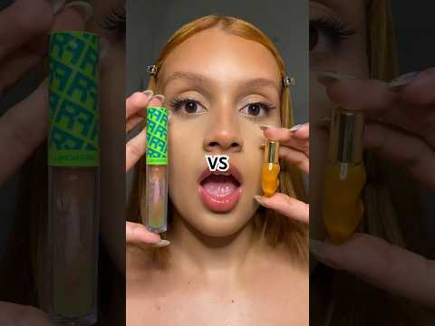 Qual aumentou mais os lábios? #makeup #makeb #beautyproducts #tutorial #maquia #lipgloss #foryou