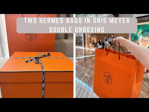 Two Hermes Bags in Gris Meyer (new color) | Double Unboxing