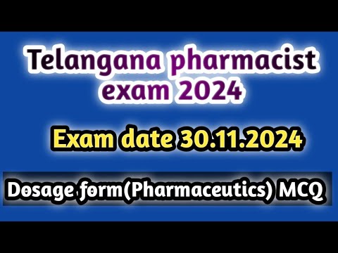 Telangana pharmacist exam 2024#governmentexampreparation