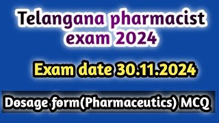 Telangana pharmacist exam 2024#governmentexampreparation