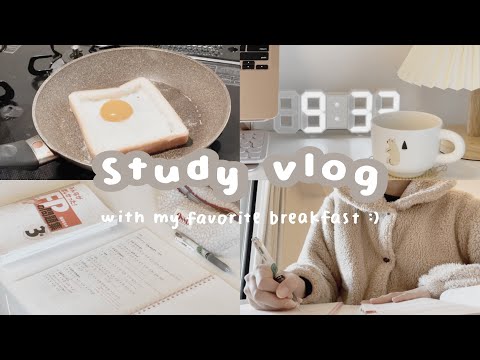 【study vlog】study to get qualified in the morning 🌞with delicious breakfast 🥣