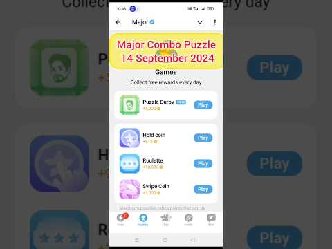 Major Combo Puzzle 14 September 2024 #majorcombo #puzzle #dailycombo