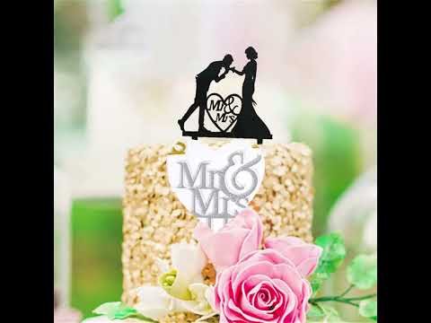 5pcs/lot Wedding Cake Topper Acrylic Bride To Be Cake Decoration Mariage Anniversary Party Baking D