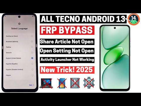 All Tecno Android 13/14 Frp Bypass 2025 Share Article Not Open Setting Not Open👉New Trick Without Pc