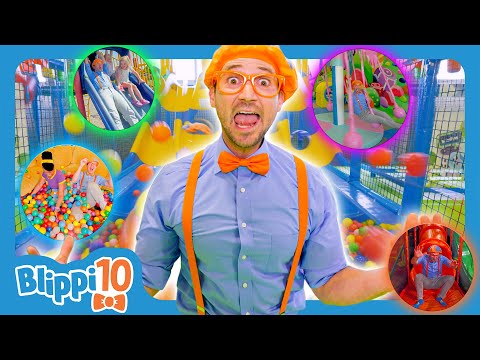 Blippi's Top 10 Indoor Playground Highlights (Ball pits, Slides +more) | Educational Videos for Kids