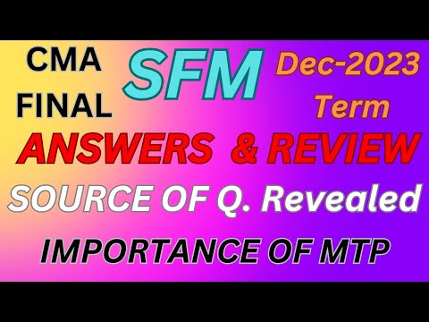 CMA FINAL SFM December 23 Attempt ANSWERS & Paper Review #cma #live #Livestream #sfm #icmai #viral