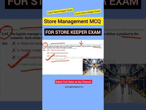 Store Management MCQ for Store keeper exam