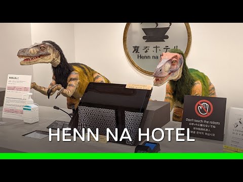 Dinosaur Robot Receptionist at Henn na Hotel in Kanazawa (Japan 🇯🇵 Vlog) | 恐竜受付　変なホテル