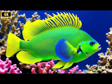 Aquarium 4k VIDEO (ULTRA HD) - Charming Fish of the Coral Reef Ecosystem - Marine Life, Sea Animals