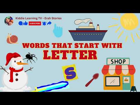 Letter S: Words That Start With S, Letter Sounds| English Vocabulary Lessons| Kiddie Learning TV