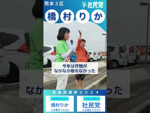 #熊本3区 #橋村りか #社民党 #福島みずほ #比例区は社民党