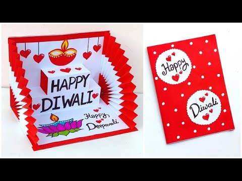 Happy Diwali pop up card 2024 / Handmade Diwali card making / Diwali greeting card easy