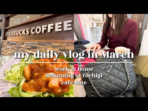 【vlog】オンとオフどっちも充実させる日々💪🏻🍀平日の時短献立紹介｜在宅勤務｜栃木への帰省｜カフェランチ