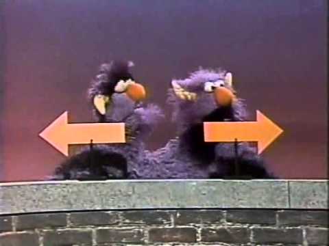 Classic Sesame Street - 2-headed monster follows the arrows