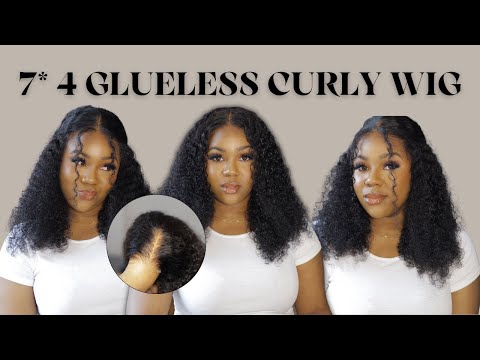 NATURAL LOOKING 7*4 GLUELESS CURLY WIG | DEFINED CURLS |1 WIG 3 STYLES | ft ALIPEARL HAIR