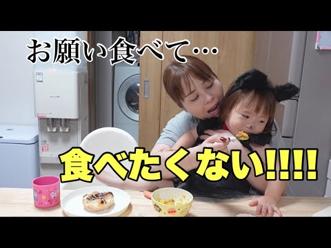 【ご飯拒否…】食べてほしい母VS絶対に食べたくない２歳児【ハロウィン】