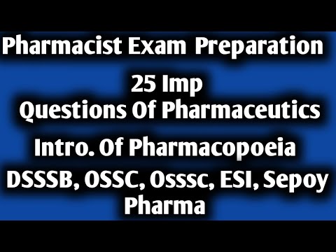 Pharmacist Exam preparation | 25 Imp Question Of Pharmacopoeia | Pharmaceutics @pharmamcq #dsssb