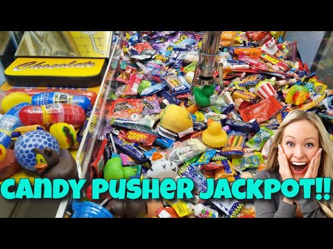 CANDY PUSHER JACKPOT CANDY GALORE!!