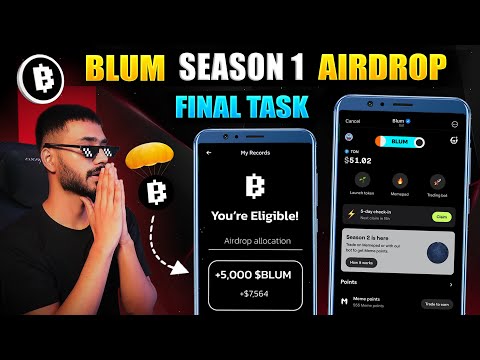 BLUM SEASON 1 AIRDROP KB MILE GA? || BLUM AIRDROP FINAL TASK || LISTING DATE BLUM AIRDROP WITHDRAWAL