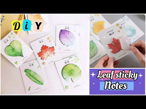 How To Make Leaf Sticky Notes / DIY Leaf sticky notes at home / School paper craft ideas