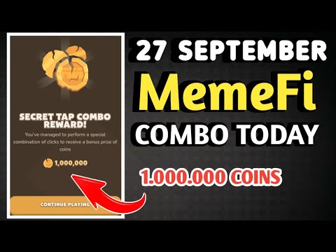 MEMEFI SECRET COMBO TODAY 27 SEPTEMBER 2024 | MEMEFI DAILY COMBO | MEMEFI COMBO TODAY | MEMEFI COMBO