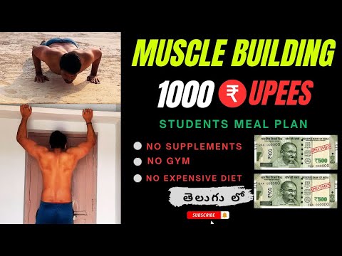 muscle building in just 1000₹ telugu || students beginners meal plan || low budget muscle building