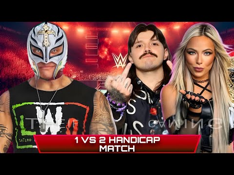 WWE 2K24 • 1 VS 2 HANDICAP MATCH - Rey Mysterio VS Liv Morgan Dominik Mysterio | WWE