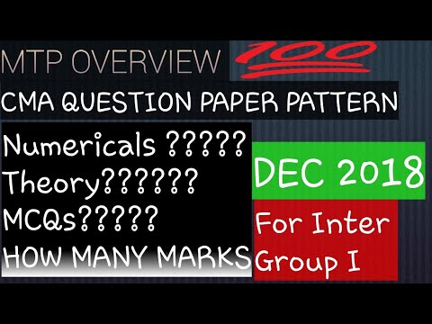 CMA Question Paper Pattern(MTP) for CMA INTER GROUP I