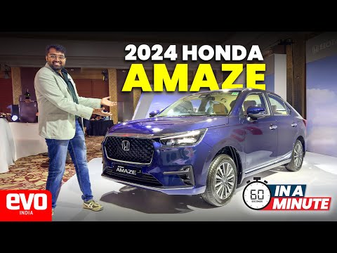 2024 Honda Amaze is India's most affordable car with ADAS | Walkaround in a minute | @evoIndia