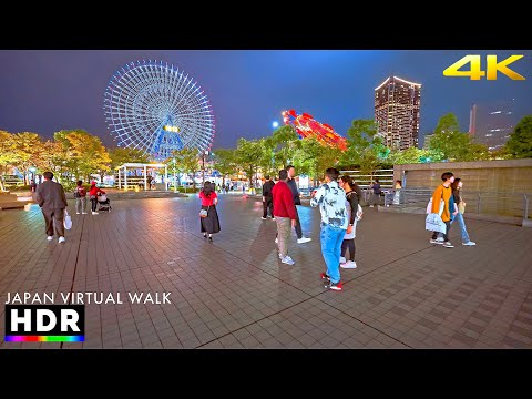 Japan: Kannai to Minato-Mirai Evening Walk in Yokohama • 4K HDR