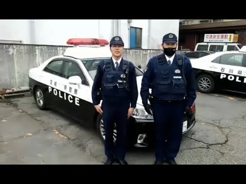 能登町宇出津付近における特別自動車警ら部隊（宮崎県警察）のパトロール状況