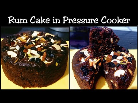 Rum Cake in Pressure Cooker | Christmas Plum Cake | No Oven No Egg Cake Recipe | Mix Fruit Plum Cake