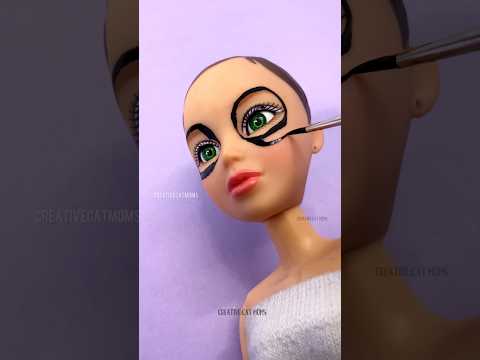 Following Barbie Makeup Vlog on my Doll💜💄 #shorts #barbie #art #makeup