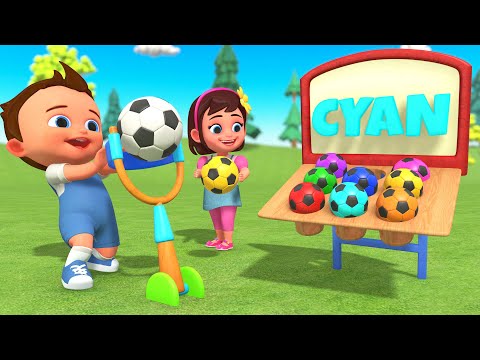 Learn Colors with Sling Shot Basket & Soccer Ball | Fun Playing Little Babies 3D Edu Games for Kids