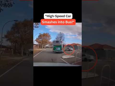 "High-speed car crashes into a bus—Stay aware, stay protected with a woman’s dash cam."