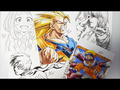 30 min of Anime Drawing/30 min de Desenhos de Animes